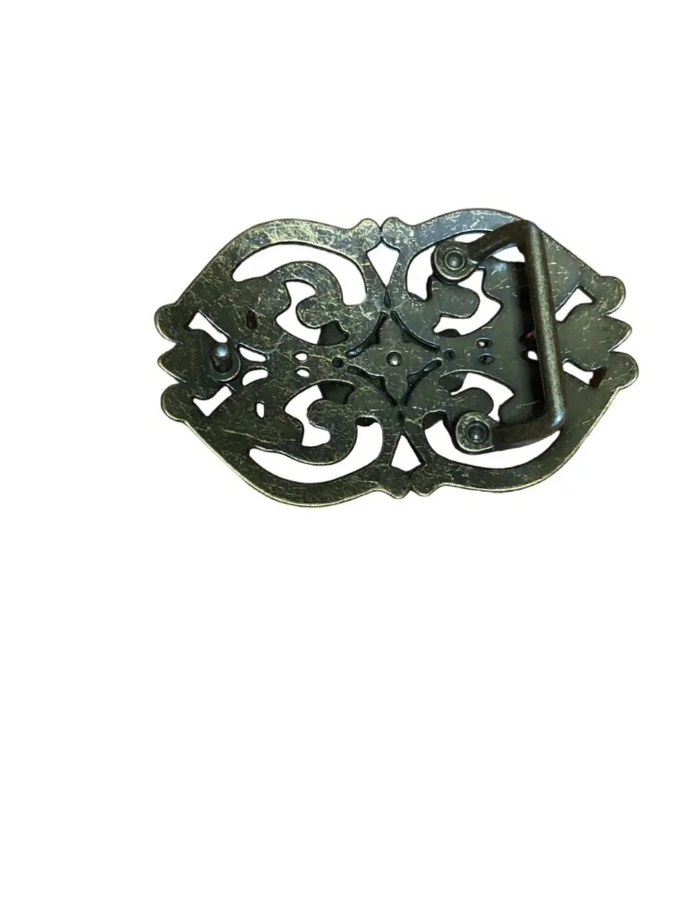 Rhinestone Belt Buckle Womens Flower Metal Gold Tone Western Boho Brass Look
